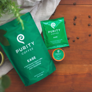 A bag of Purity Coffee.